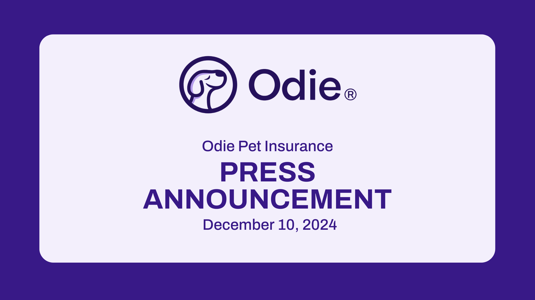 Odie Pet Insurance Press Announcement